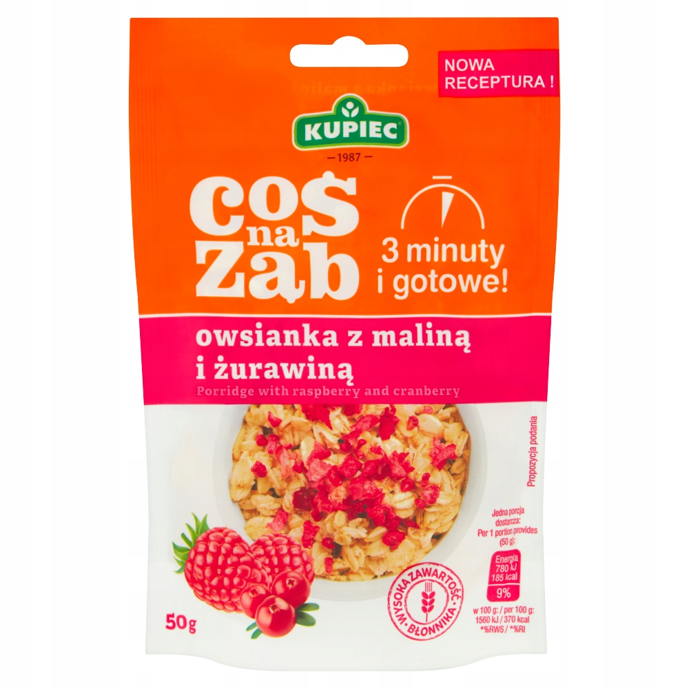 Kupiec Coś Na Ząb Owsianka Z Maliną I Żurawiną 50 G