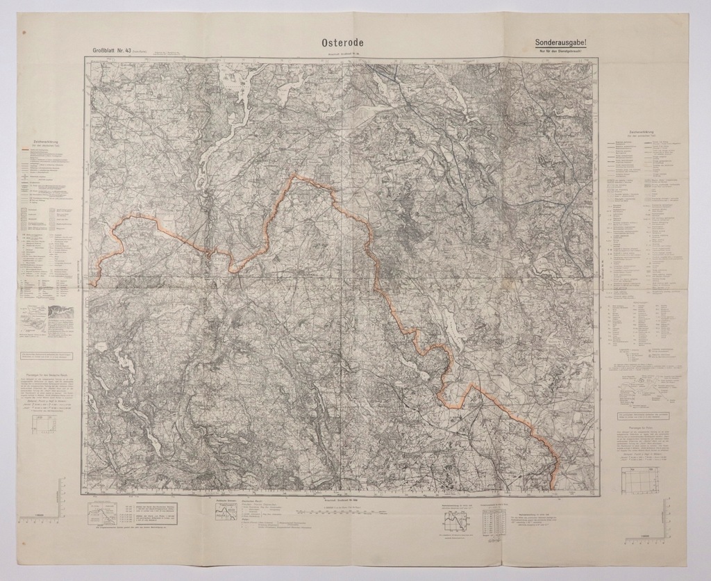 OSTRÓDA. Topograficzna mapa okolic Ostródy