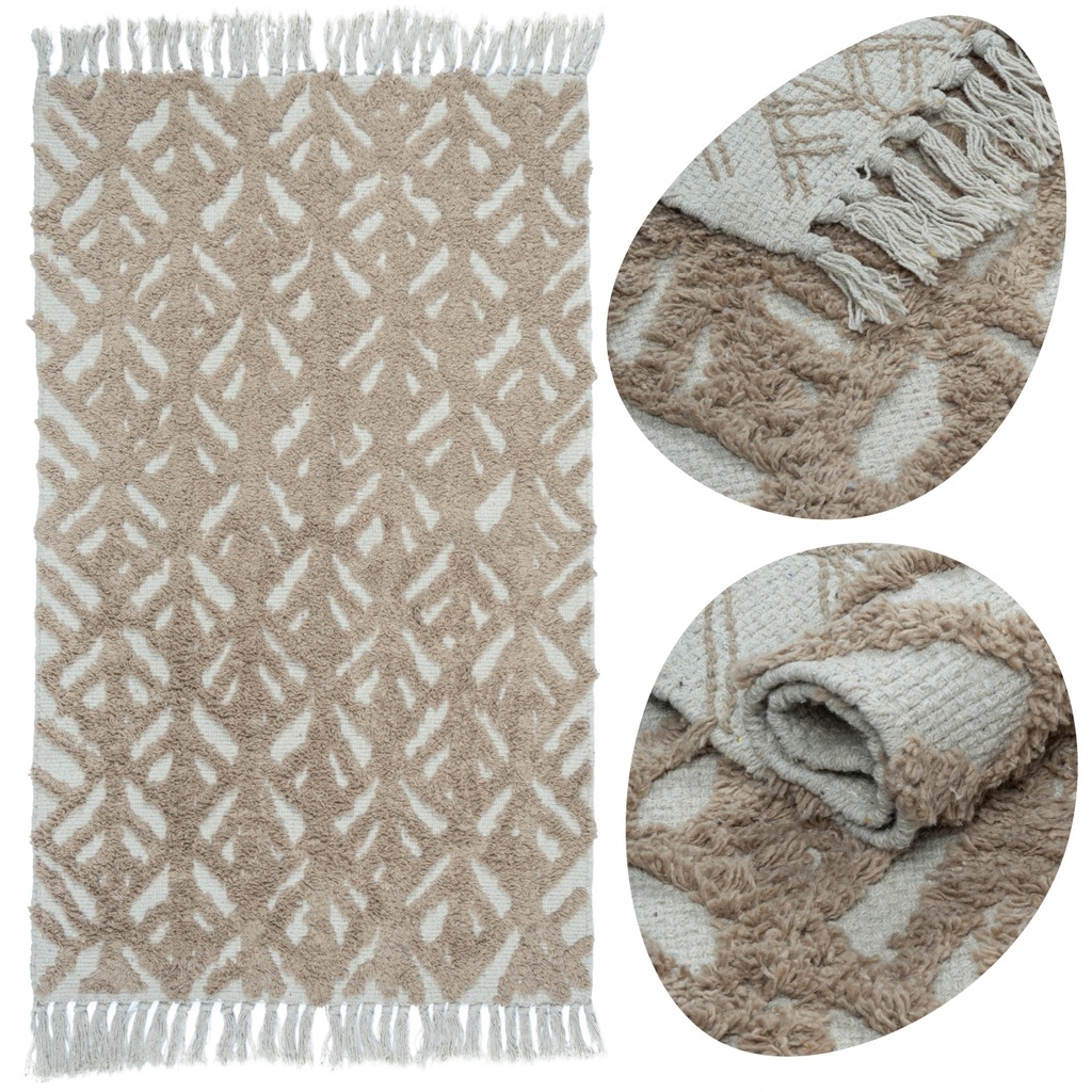 Dywanik DYWAN Bawełniany łazienkowy do sypialni 50x80 cm miękki i puszysty