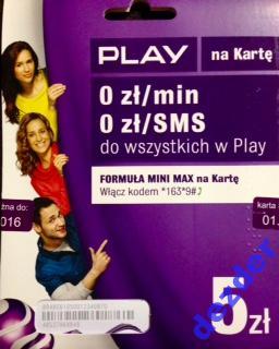 537-868-968 PLAY 5 złoty łatwy numer licytacja BCM