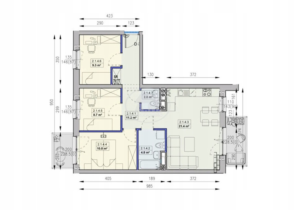 Mieszkanie, Wrocław, Fabryczna, 68 m²