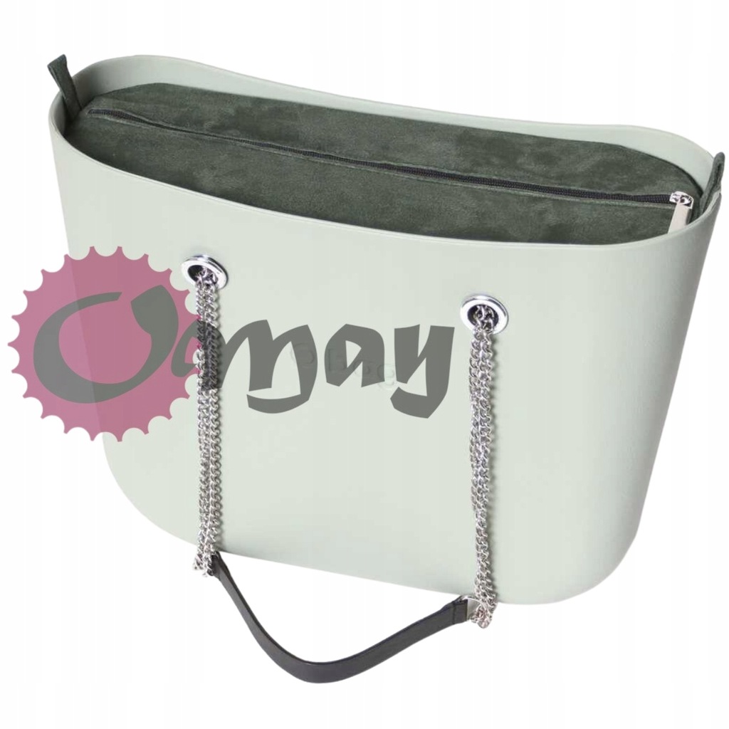 Czarny organizer do OBAG STANDARD eko zamsz khaki 2 kieszenie wnętrze OMAY