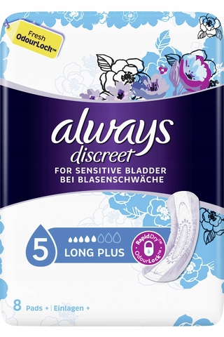 ALWAYS DISCREET 5 WKŁADKI LONG PLUS 8 SZTUK DY108