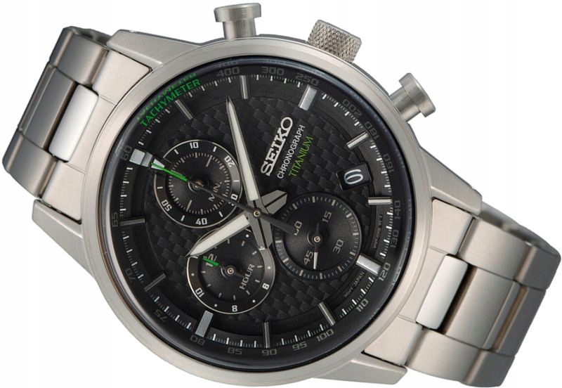 TYTANOWY ZEGAREK M SKI SEIKO SSB389P1 CHRONO WR100 12942692266