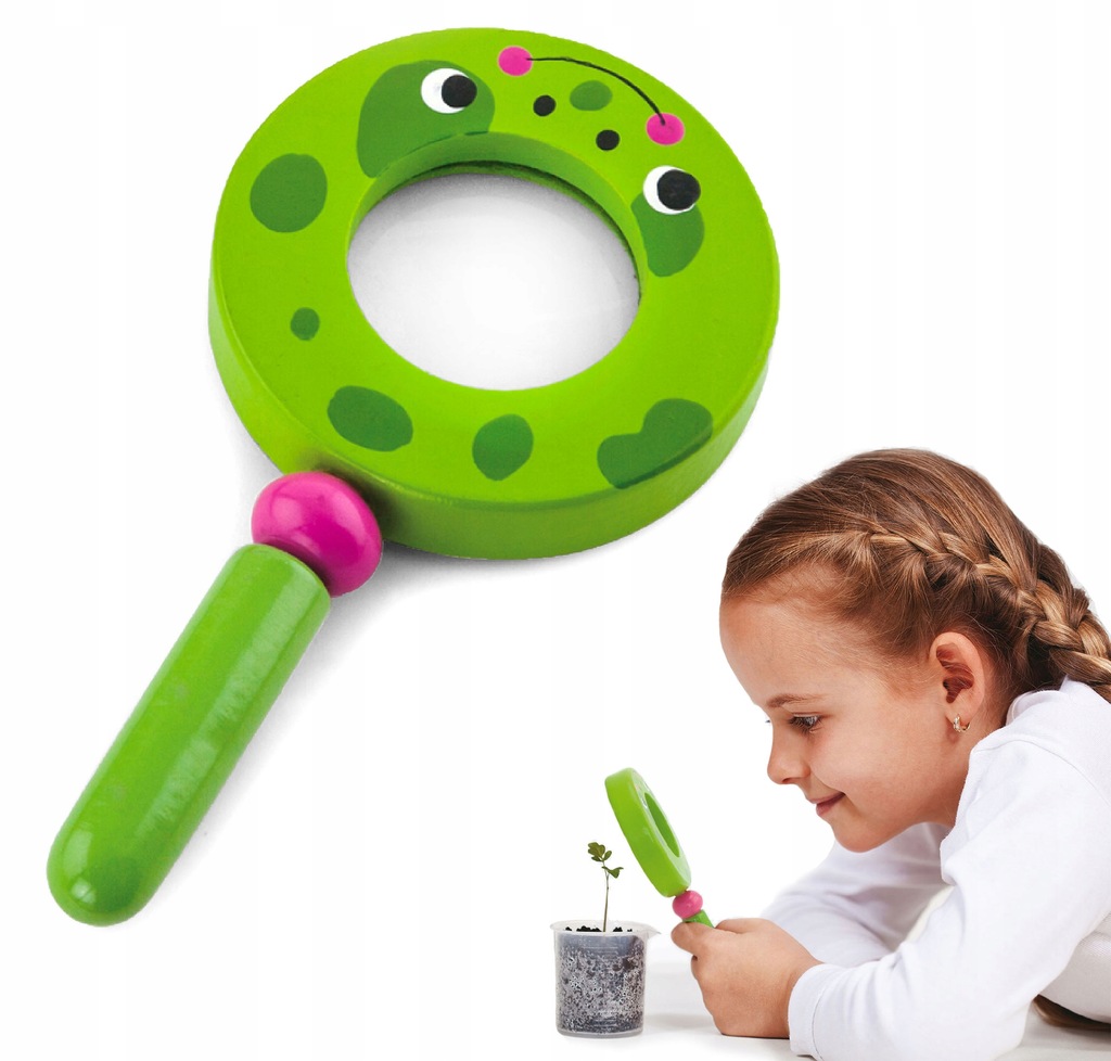 VIGA DREWNIANA LUPA DLA DZIECI KOLOROWA ŻABKA