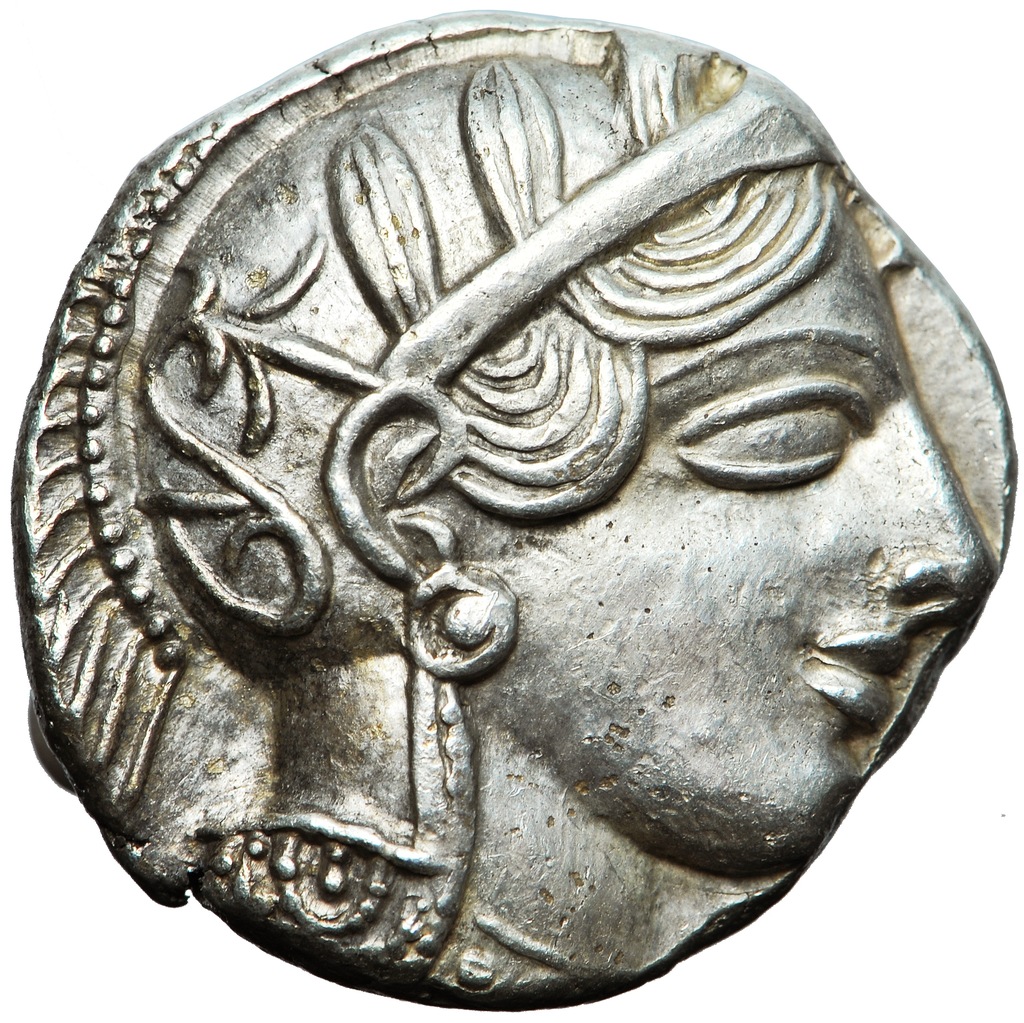 Attyka, Ateny, TETRADRACHMA, ok. 454-404 przed Chr., stan 2, PIĘKNA