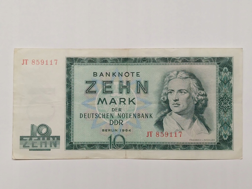 Banknot 10 marek niemieckich NRD /DDR z 1964 roku