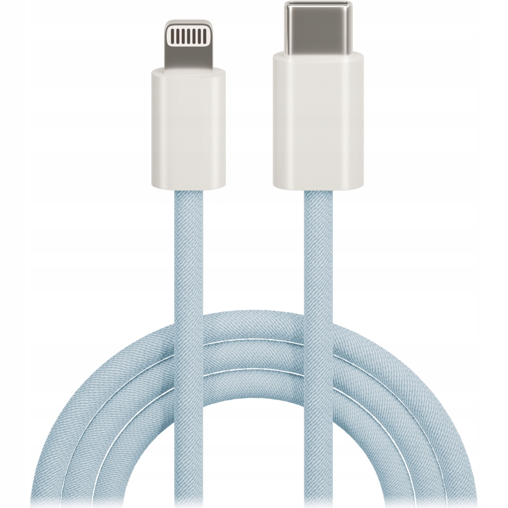 Maxlife kabel MXUC-06 USB-C - Lightning 1,0 m 20W niebieski nylonowy
