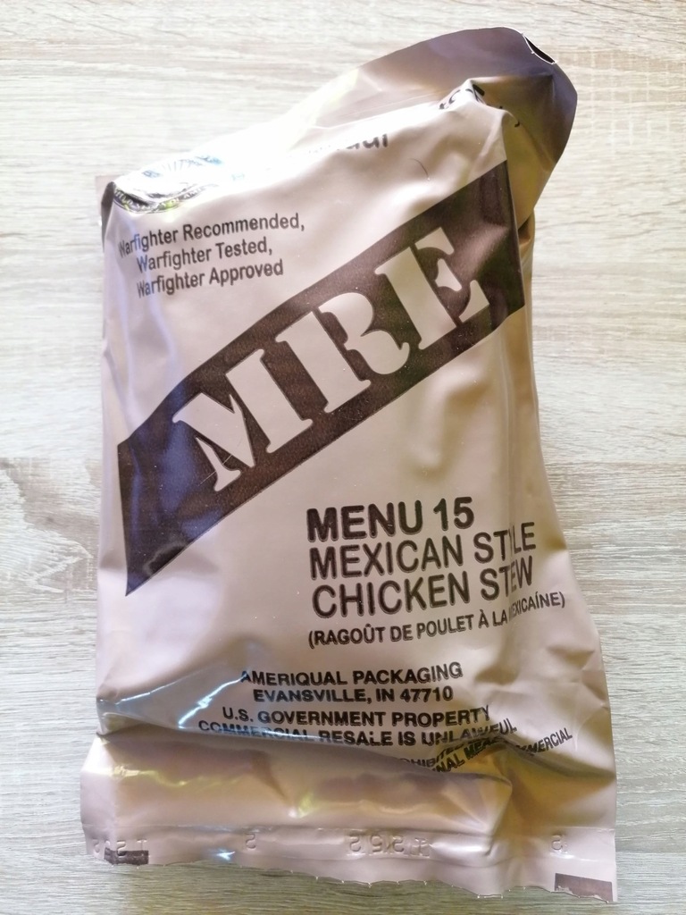 Amerykańskie wojskowe racje żywnościowe MRE nr 15
