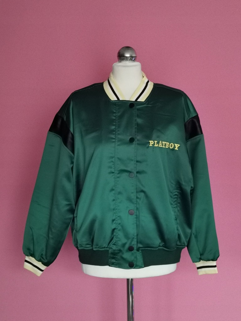MISSGUIDED kurtka 36 S Playboy satynowa bomber 10018855341