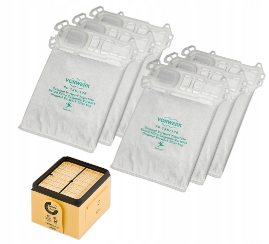 Kit Sacs Aspirateur Compatible Pour Kobold VK135 VK136 Avec Filtre Remplacement 68241736