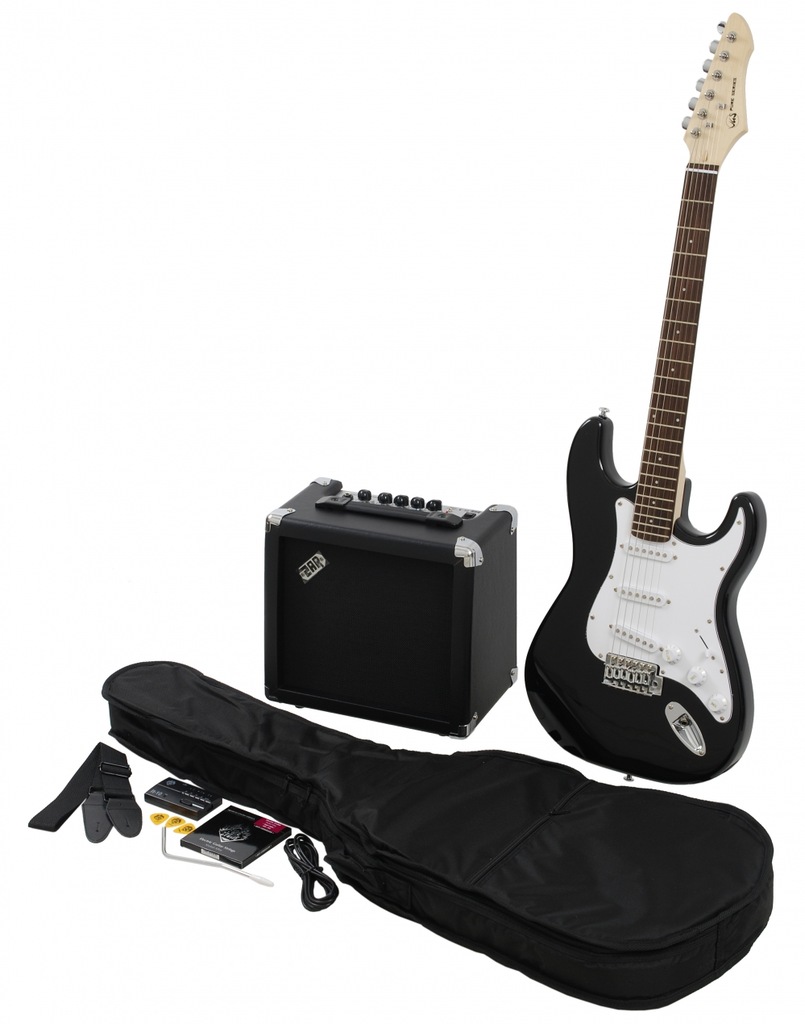 VGS RC-100 gitara elektryczna czarna - zestaw