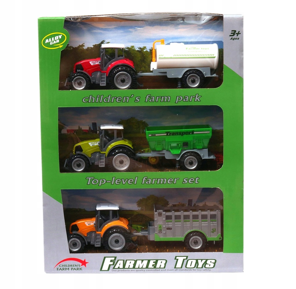 Mała Farma zestaw 3 traktory 3 przyczepy