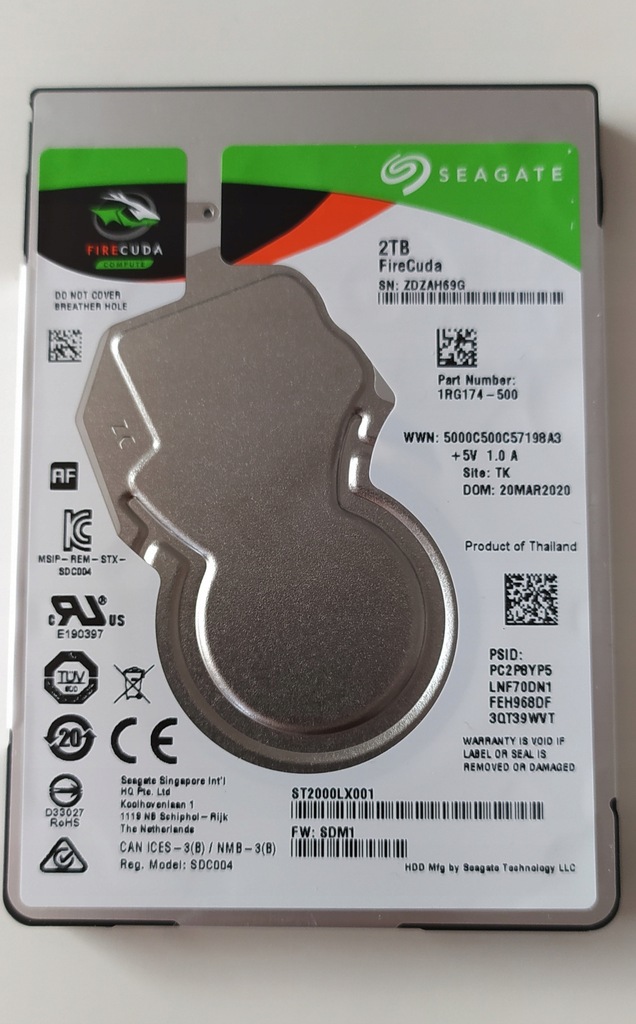 Dysk Seagate FireCuda 2 TB 2.5" SATA III Ps4