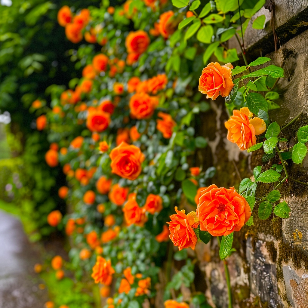 Róża pnąca pachnąca POMARAŃCZOWA - powtarzająca kwitnienie
