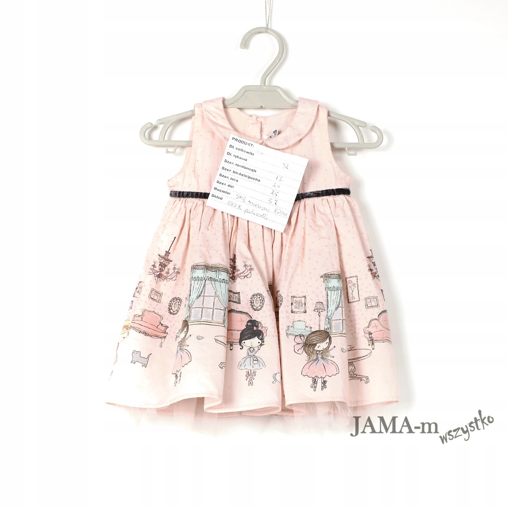 Sukienka niemowlęca różowa LC WAIKING 9-12 msc