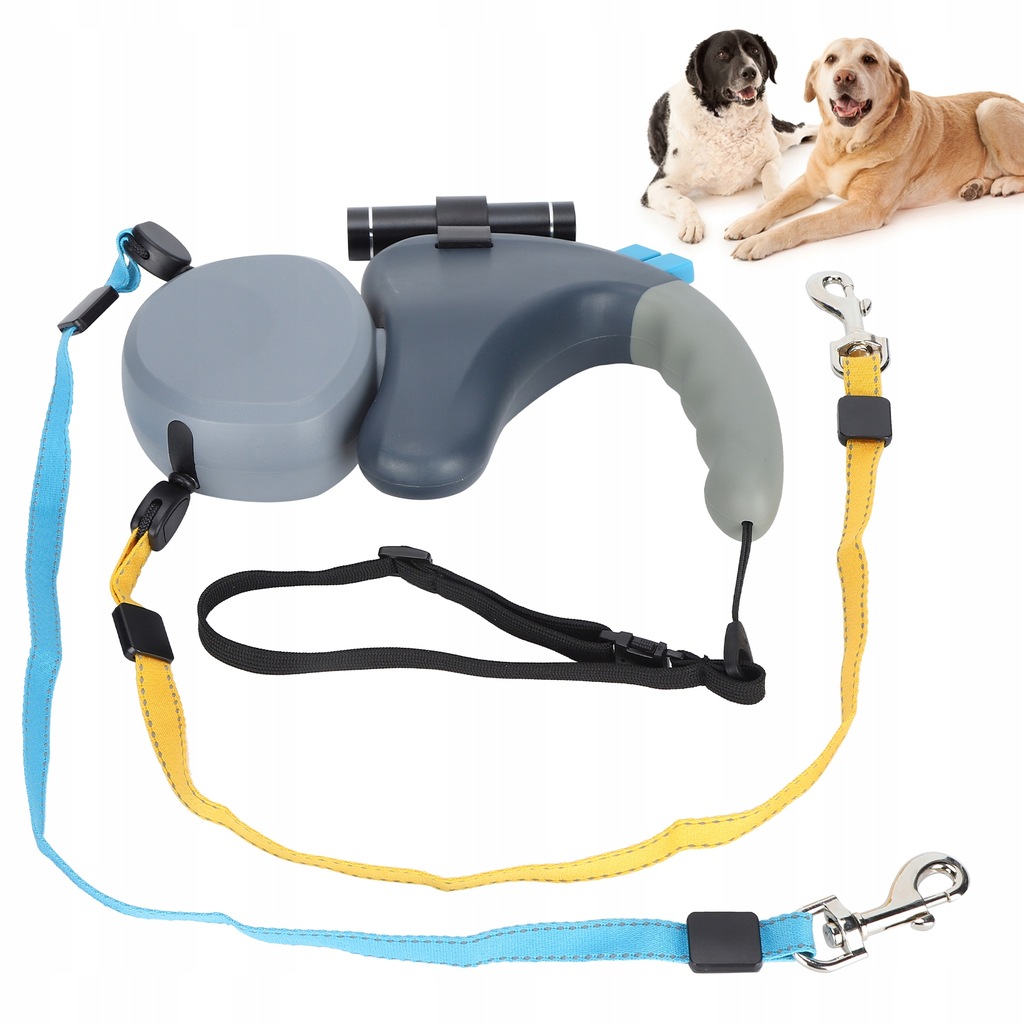 AUTOMATYCZNA CHOWANA PODWÓJNA SMYCZ LINA TRAKCYJ