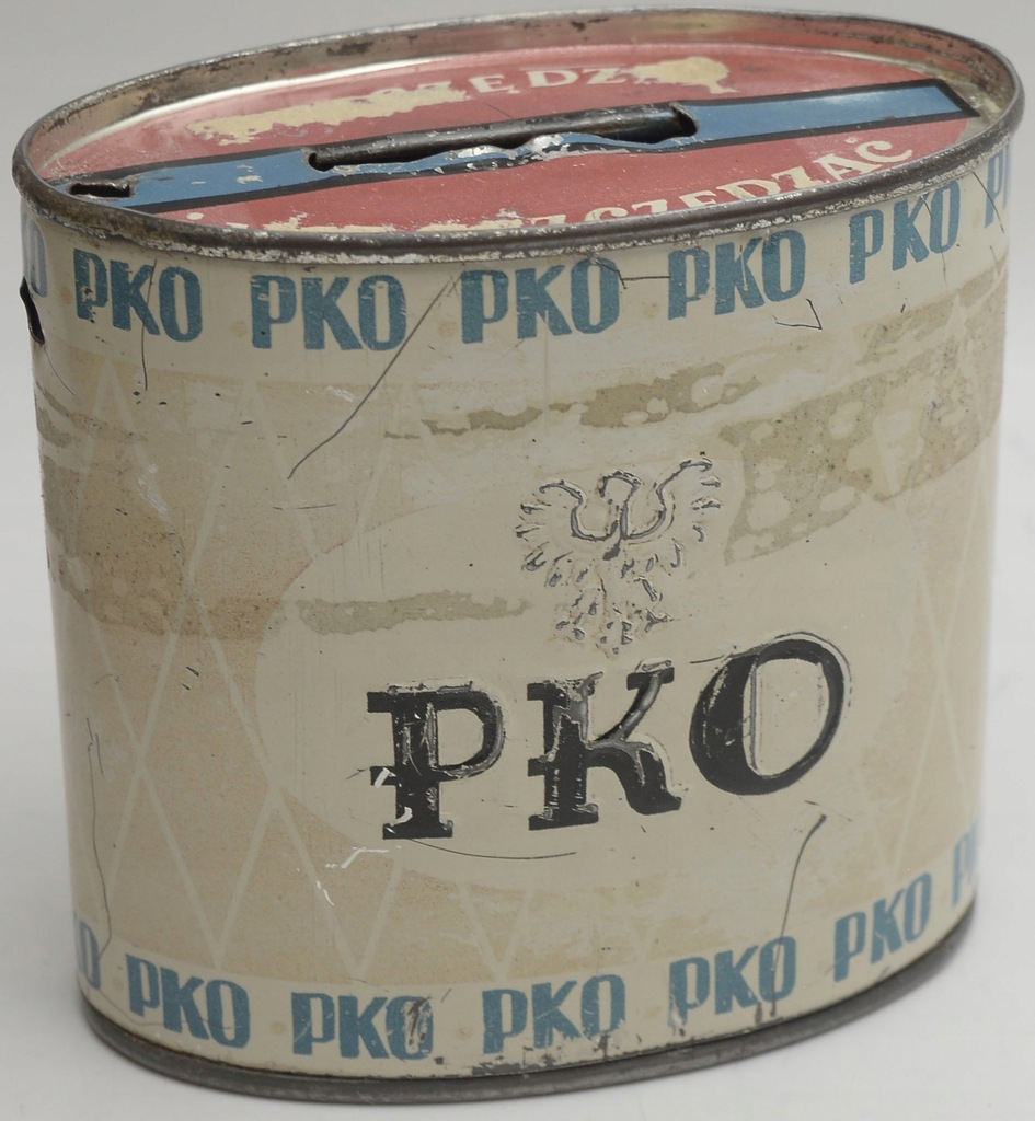 1.hz.POLSKA, SKARBONKA PKO + MONETY ... ok.80 szt.