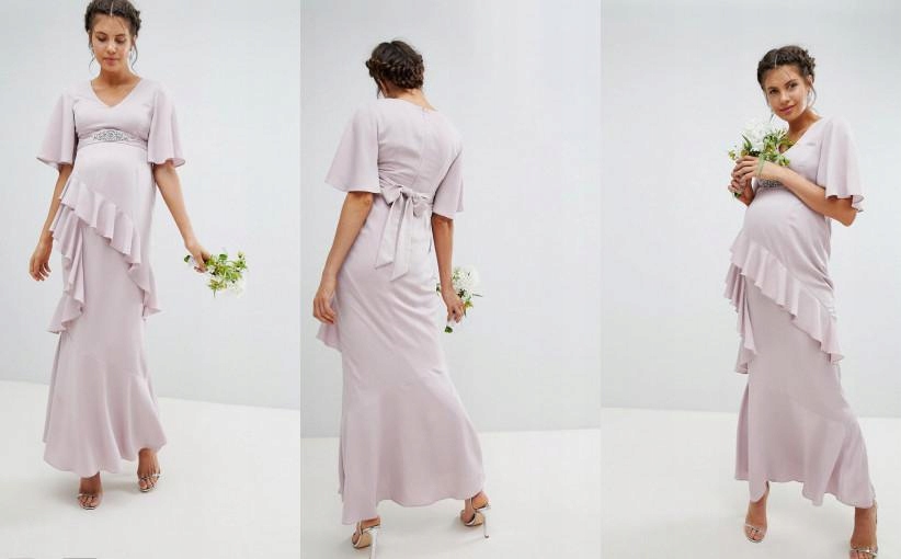A2I304*MATERNITY RÓŻOWA SUKIENKA MAXI 42 XL K01