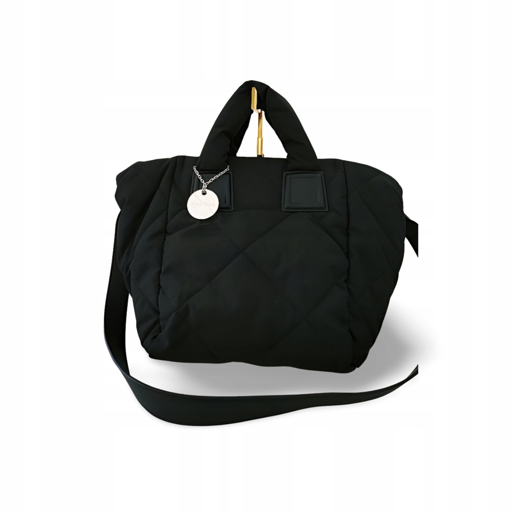 Alex Max torba shopper czarna pikowana
