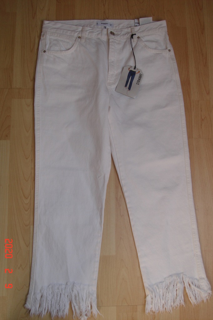 Mango- spodnie dżinsowe białe, 40.
