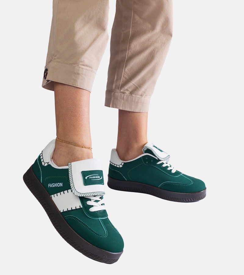 Sportowe buty damskie zielone sneakersy trampki 31003 rozmiar 36