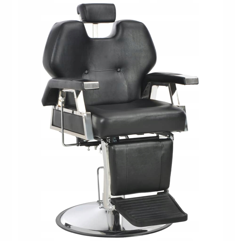 Fotel barberski, czarny, 72x68x98 cm, sztuczna skó