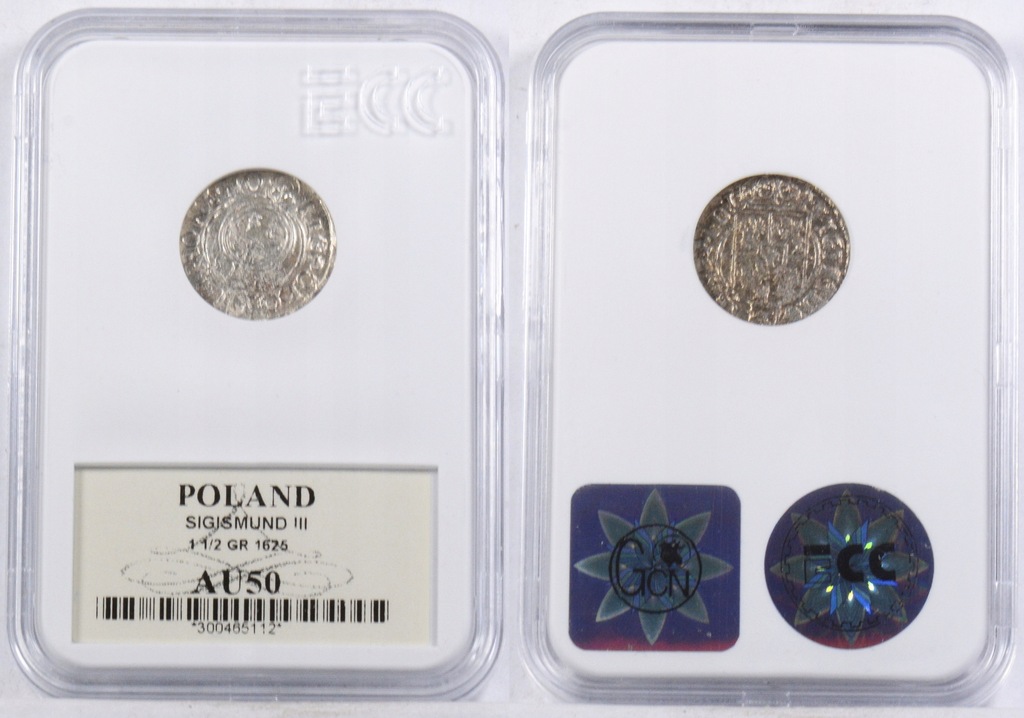 GC. POLSKA ZYGMUNT III PÓŁTORAK 1625 AU50 22.04