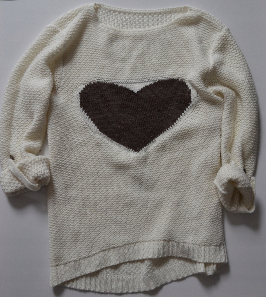 kremowy sweterek długi sweter 158 cm 11 lat 12 lat