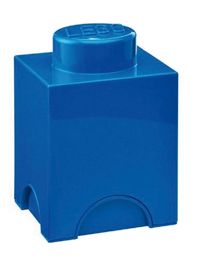 LEGO POJEMNIK PUDEŁKO KLOCEK 1 NIEBIESKI