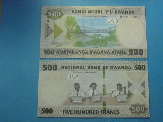 Rwanda Banknot 500 Francs 2019 NOWOŚĆ P-42 UNC