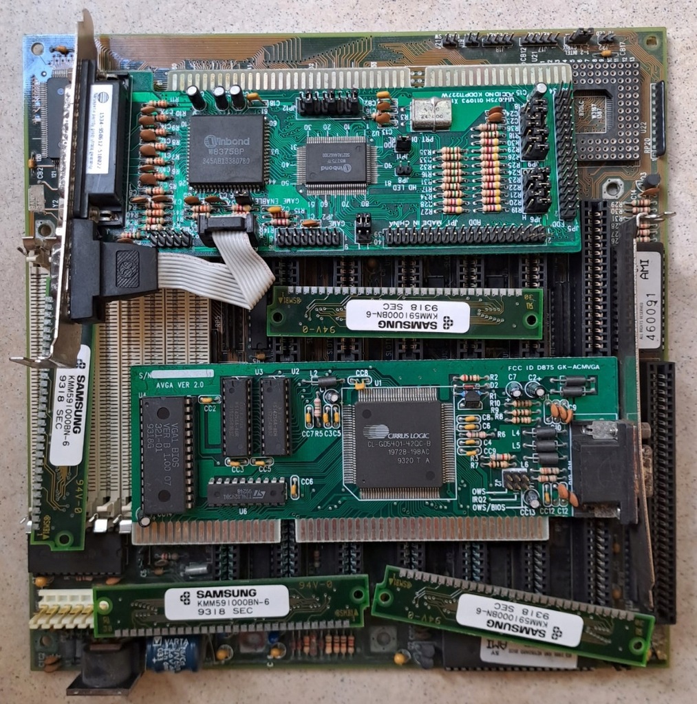 PŁYTA GŁÓWNA AMD 386DX-40 + Grafika+kontroler