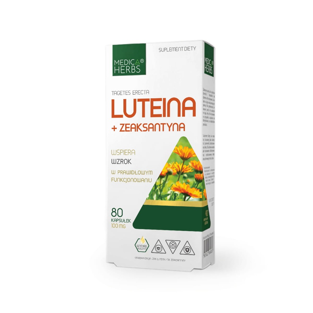 Luteina + Zeaksantyna 80 kapsułek 100 mg MEDICA HERBS