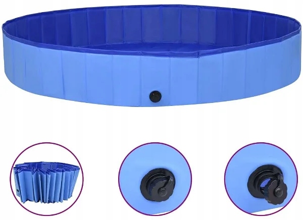 Shumee Składany basen dla psów niebieski PVC 300 × 40 cm