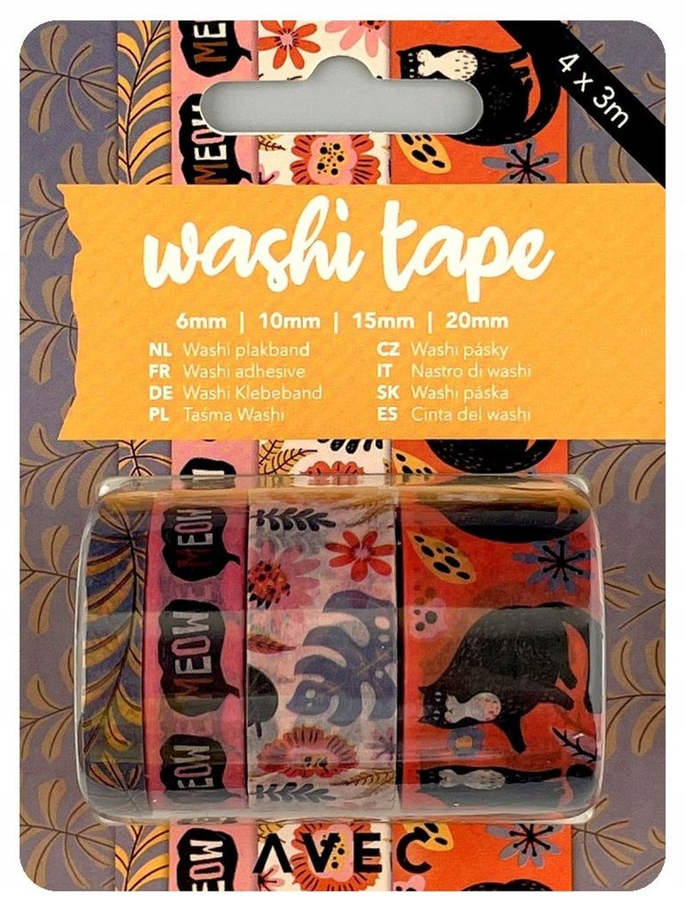 Taśma dekoracyjna Washi tape 4 x 3m
