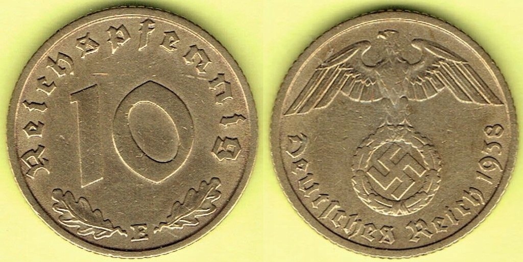 NIEMCY 10 Reichspfennig 1938 r. E