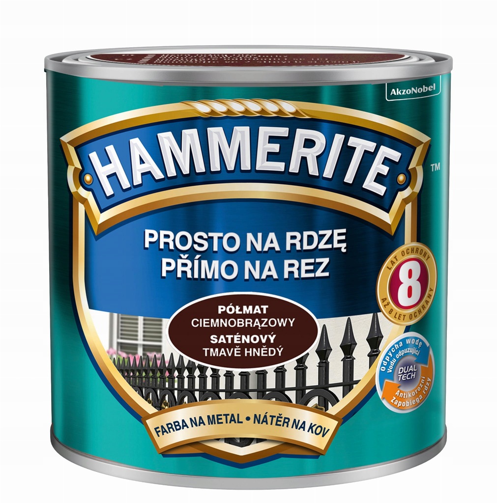 Hammerite Prosto na rdzę 2,5L- Półmat Ciemnobrązow