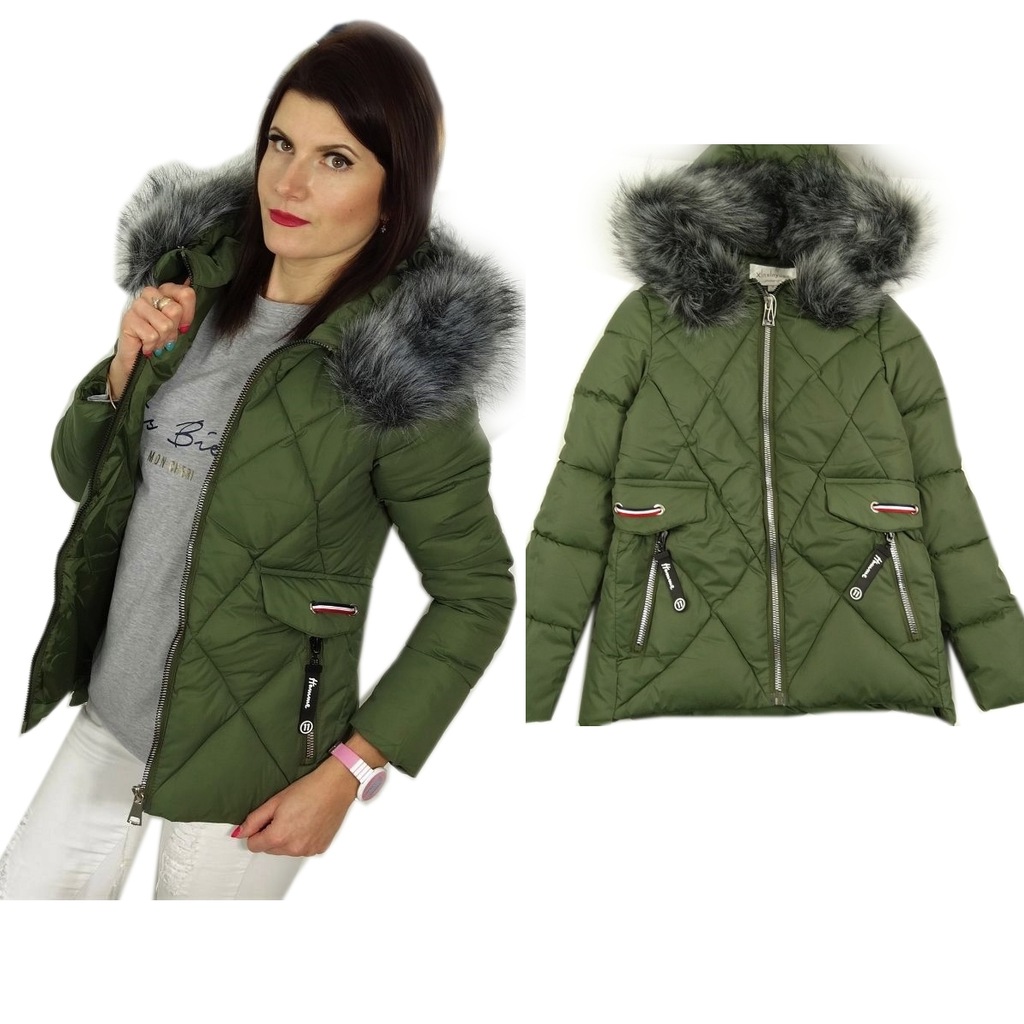 kurtka parka khaki ozdobne zamki tasiemki kurtka parka khaki ozdobne zamki tasiemki