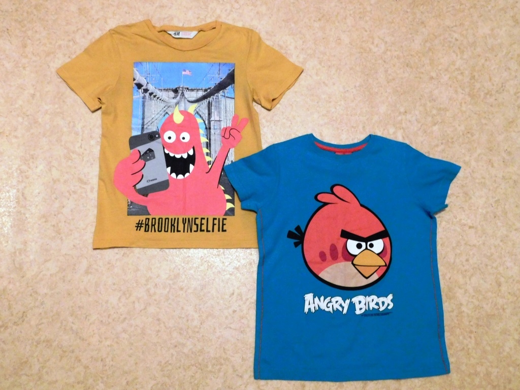 DWIE BLUZKI 7 - 8 LAT / ANGRY BIRDS / BROOKLYN