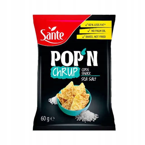 POP'N Chrup Snacki Popcornowe z Solą Morską 60g