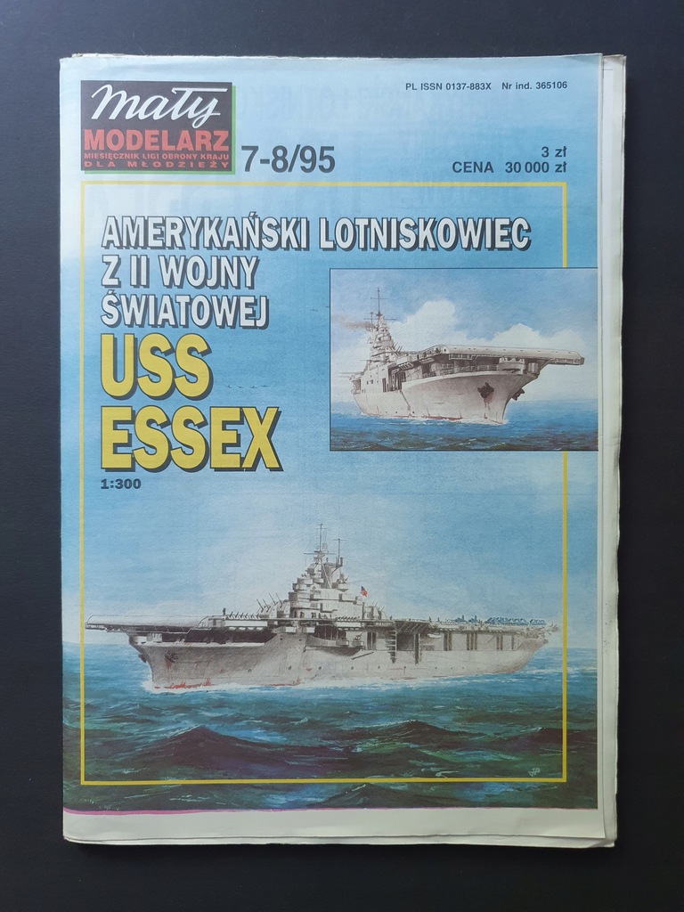 MAŁY MODELARZ 7-8/95 OKRĘT LOTNISKOWIEC USS ESSEX