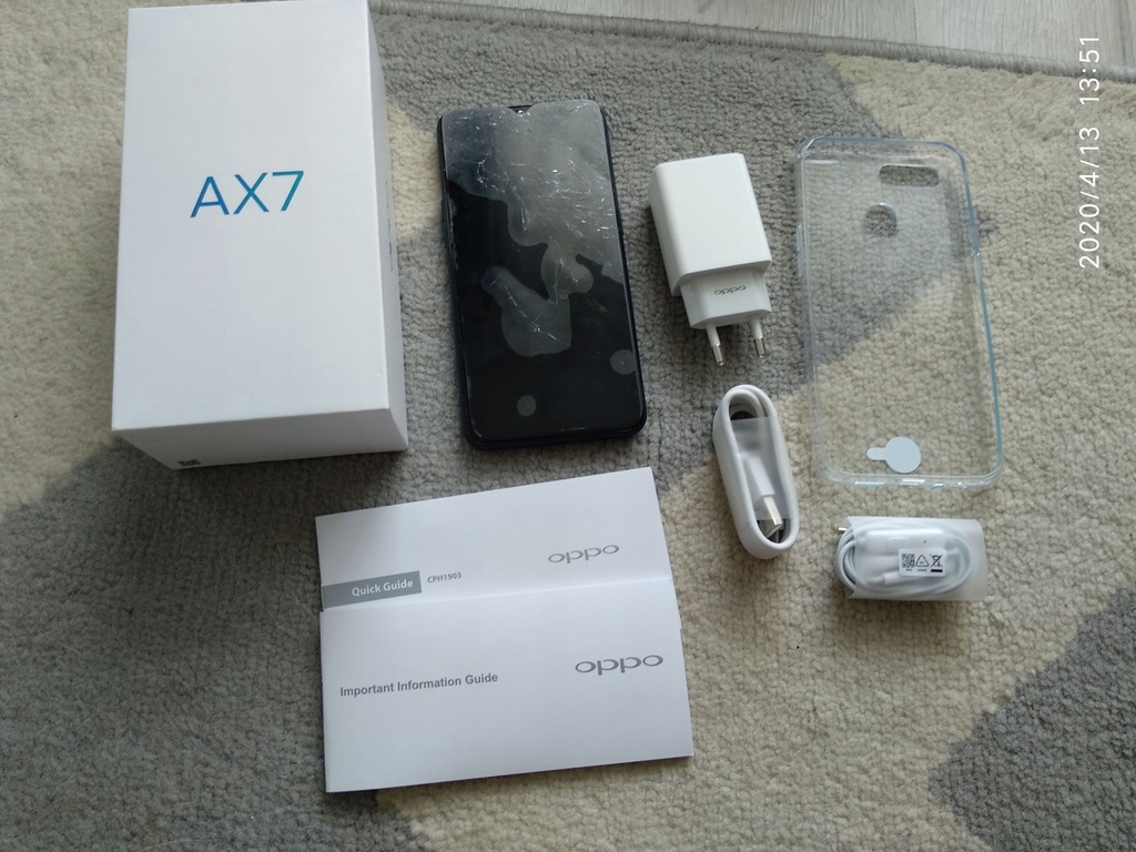Oppo AX7 4GB/64GB Dual SIM Glaze blue - uszkodzony