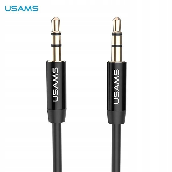 USAMS Adapter audio jack 3,5m - 3,5m 1m czarny/bla