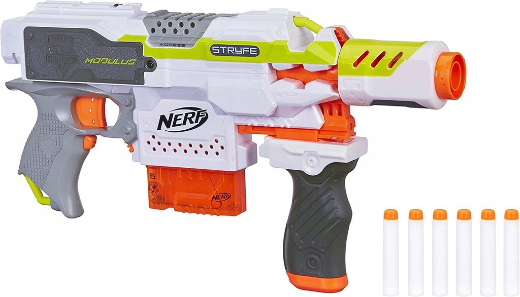 PISTOLET NERF ELITE MODULUS STRYFE NA BATERIE +STRZAŁKI +LUFA I UCHWYT