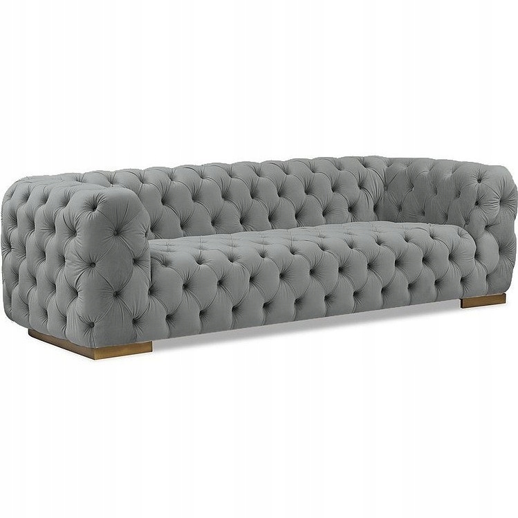 Sofa Chester 3 Velvet Złoty Szary Tap. 203 Salon