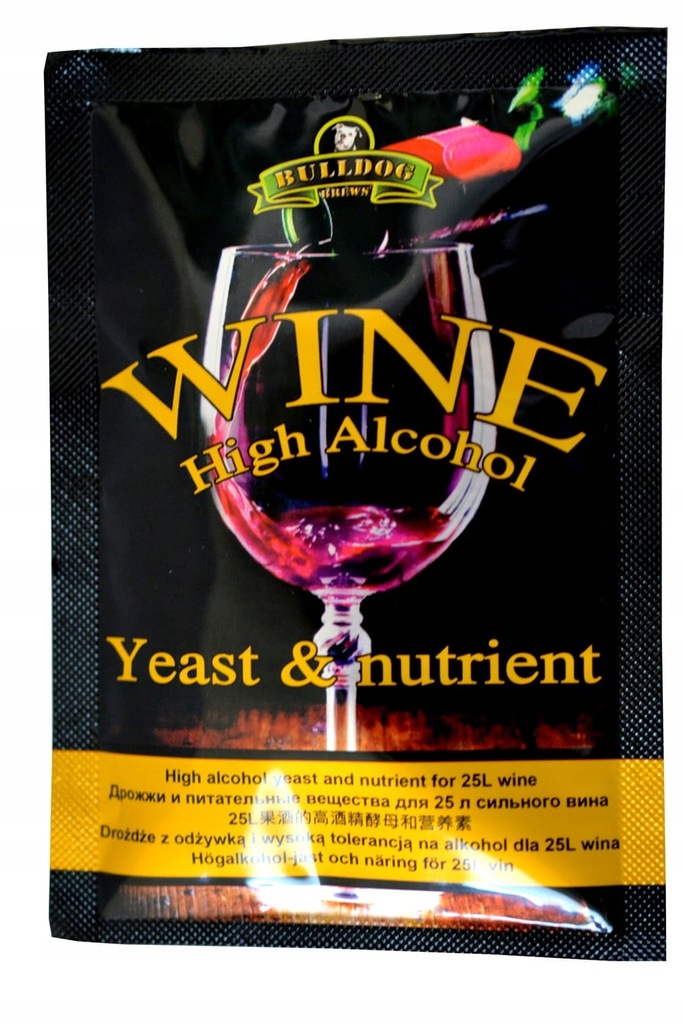 BULLDOG drożdże BAYANUS z POŻYWKĄ 28g HIGH ALCOHOL 8452674935