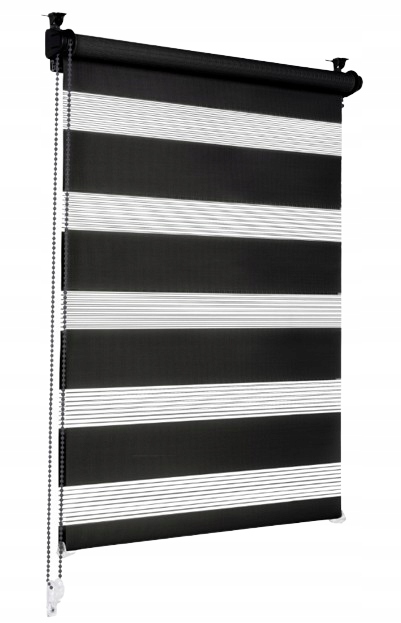 ROLETA DZIEN I NOC BEZINWAZYJNA NOWOCZESNA 40x150 CZARNA OKIENNA