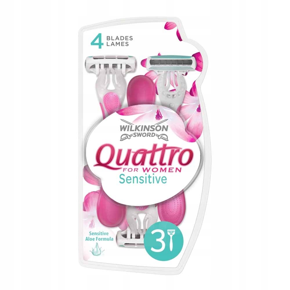 Quattro For Women Sensitive jednorazowe maszynki do golenia dla kobiet 3szt