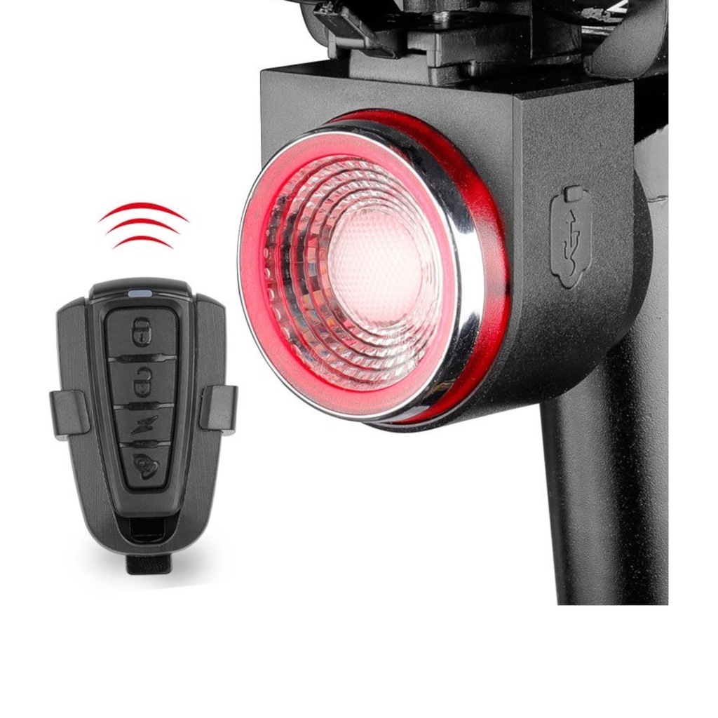 Lampka rowerowa tylna JET A8Pro z alarmem i funkcją STOP