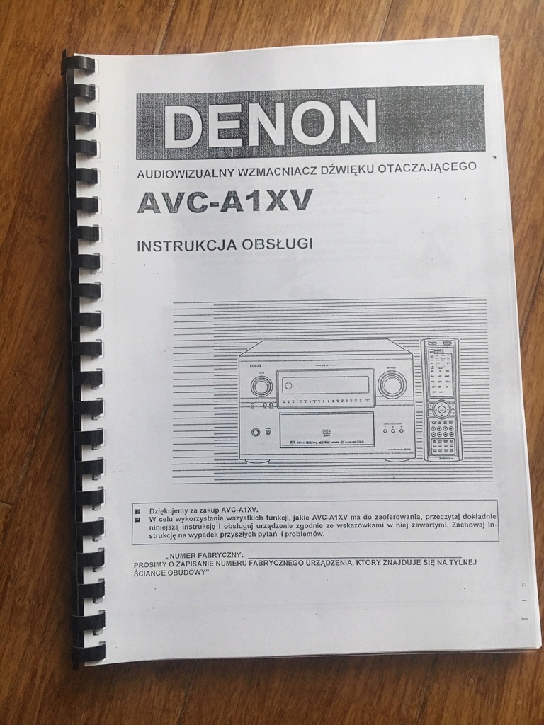 instrukcja DENON AVC - A1XV w j polskim